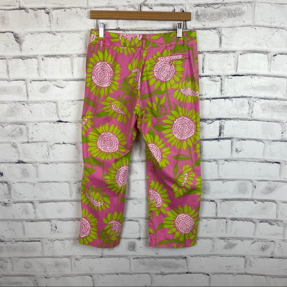 Lilly Pulitzer pink, green floral capris - Picture 5 of 10